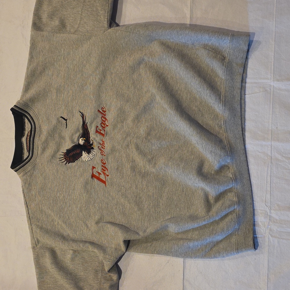 Headwaters Men's VTG Gray Eye of the Eagle Embroidered Crewneck Sweatshirt XXL - Picture 2 of 9